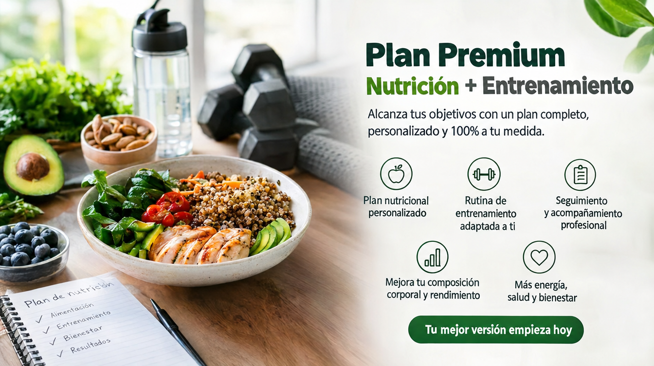 Plan Premium Nutrición + Entrenamiento — plan nutricional personalizado
