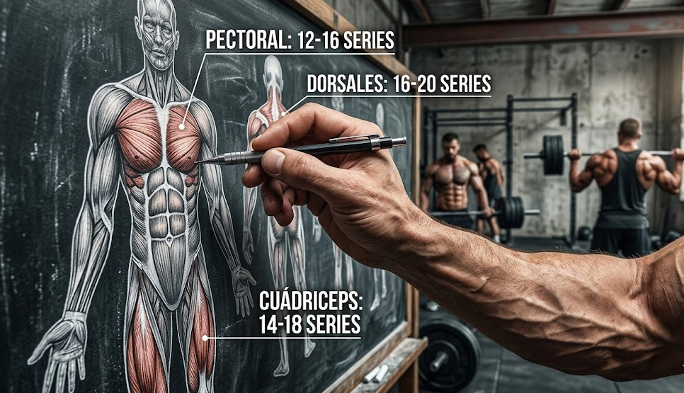 Volumen de entrenamiento óptimo por grupo muscular