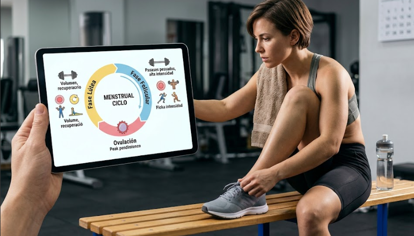 Mujer revisando entrenamiento según fases del ciclo menstrual