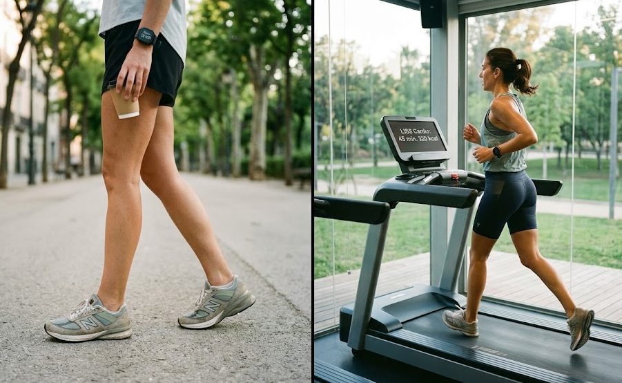 Comparativa visual entre caminar y correr en cinta