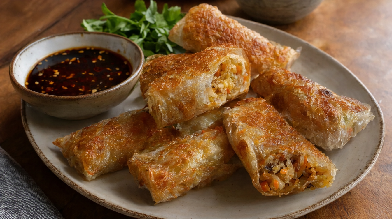 Dumplings crujientes de papel de arroz