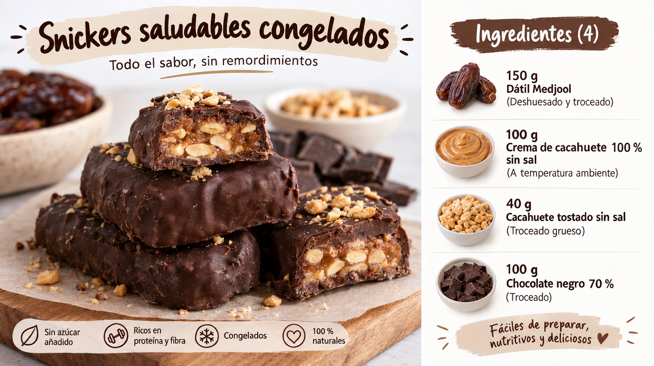 Barritas congeladas de dátil, cacahuete y chocolate negro