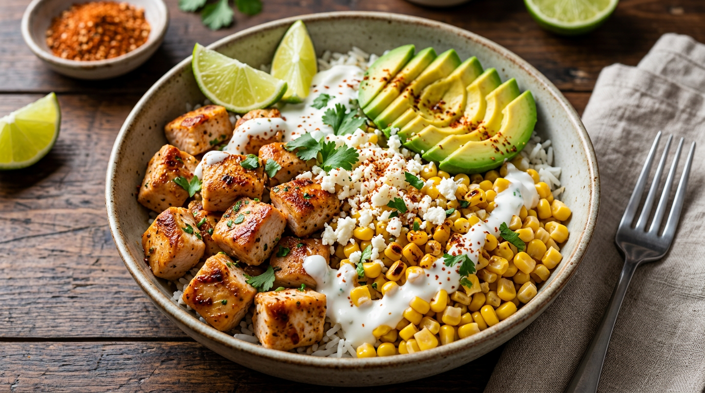 Street corn chicken bowl