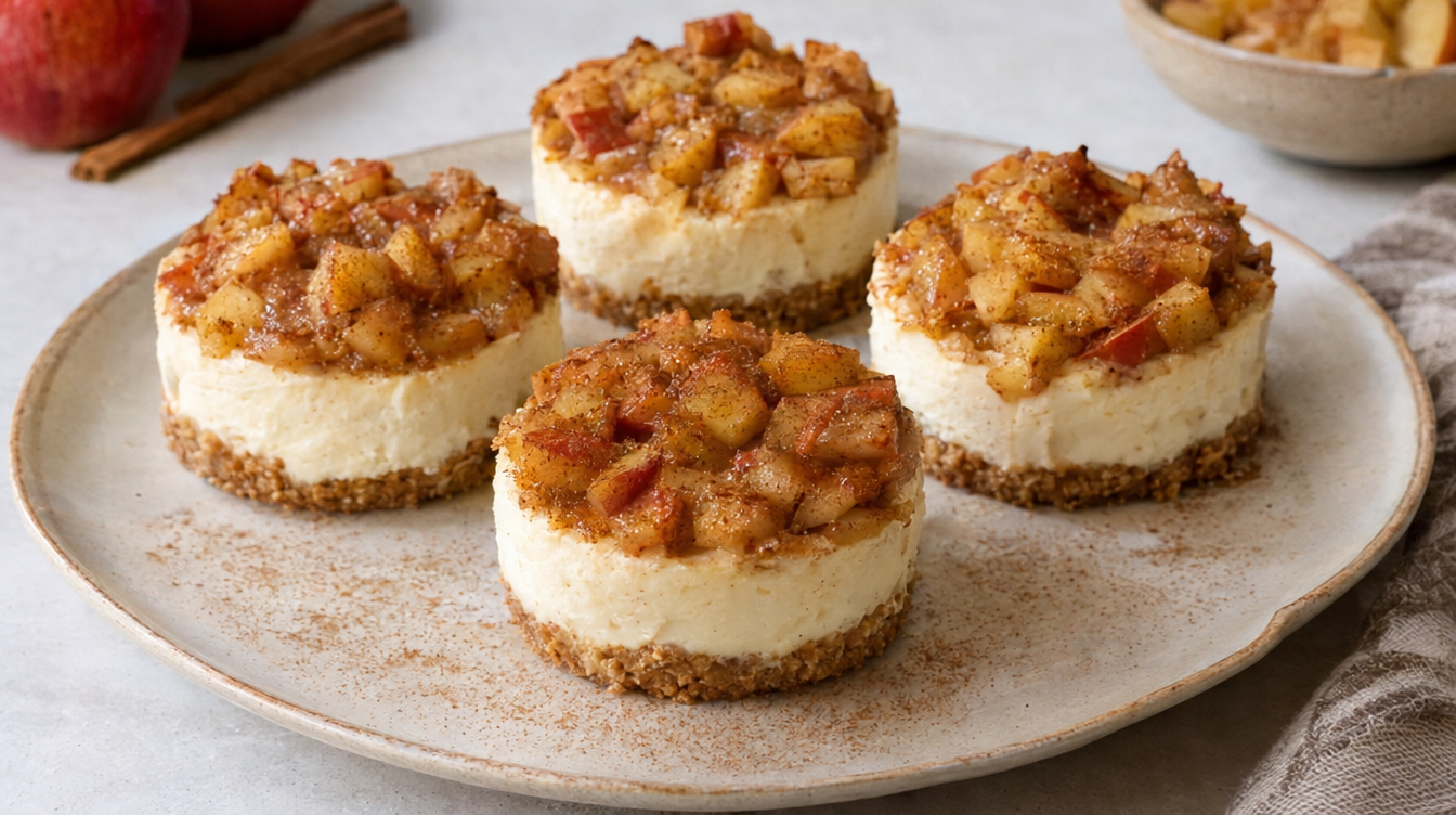 Mini cheesecakes de manzana y canela