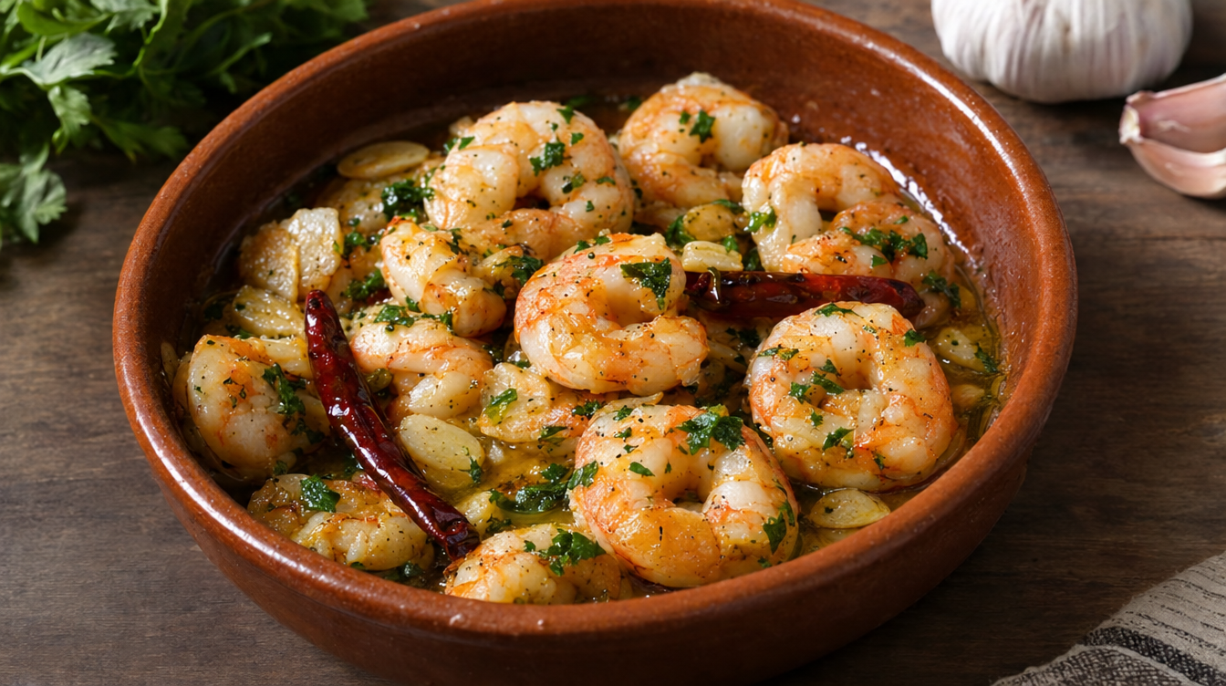 Gambas al ajillo saludables